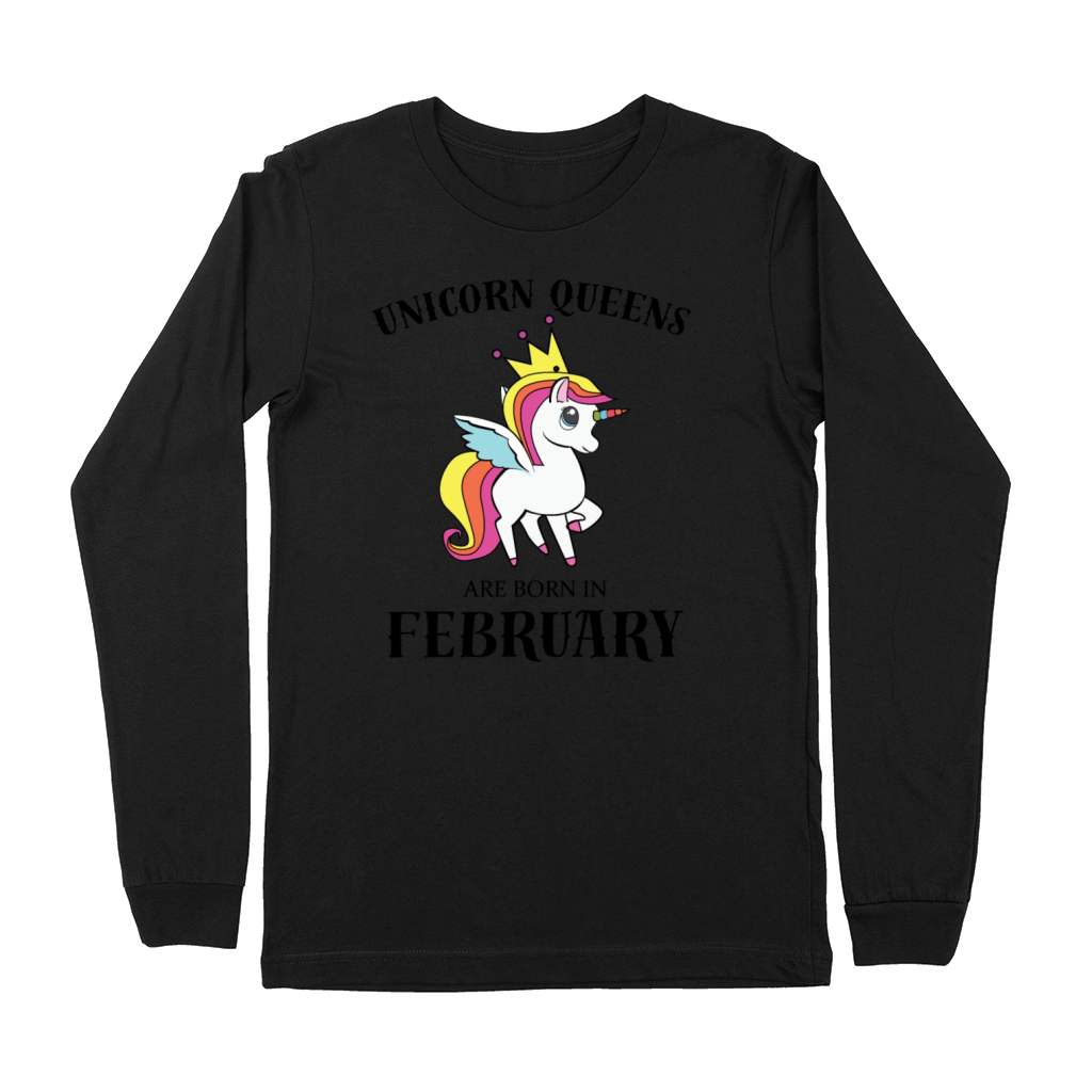 UNICORN QUEENS BORN IN FEBRUARY Premium Long Sleeve