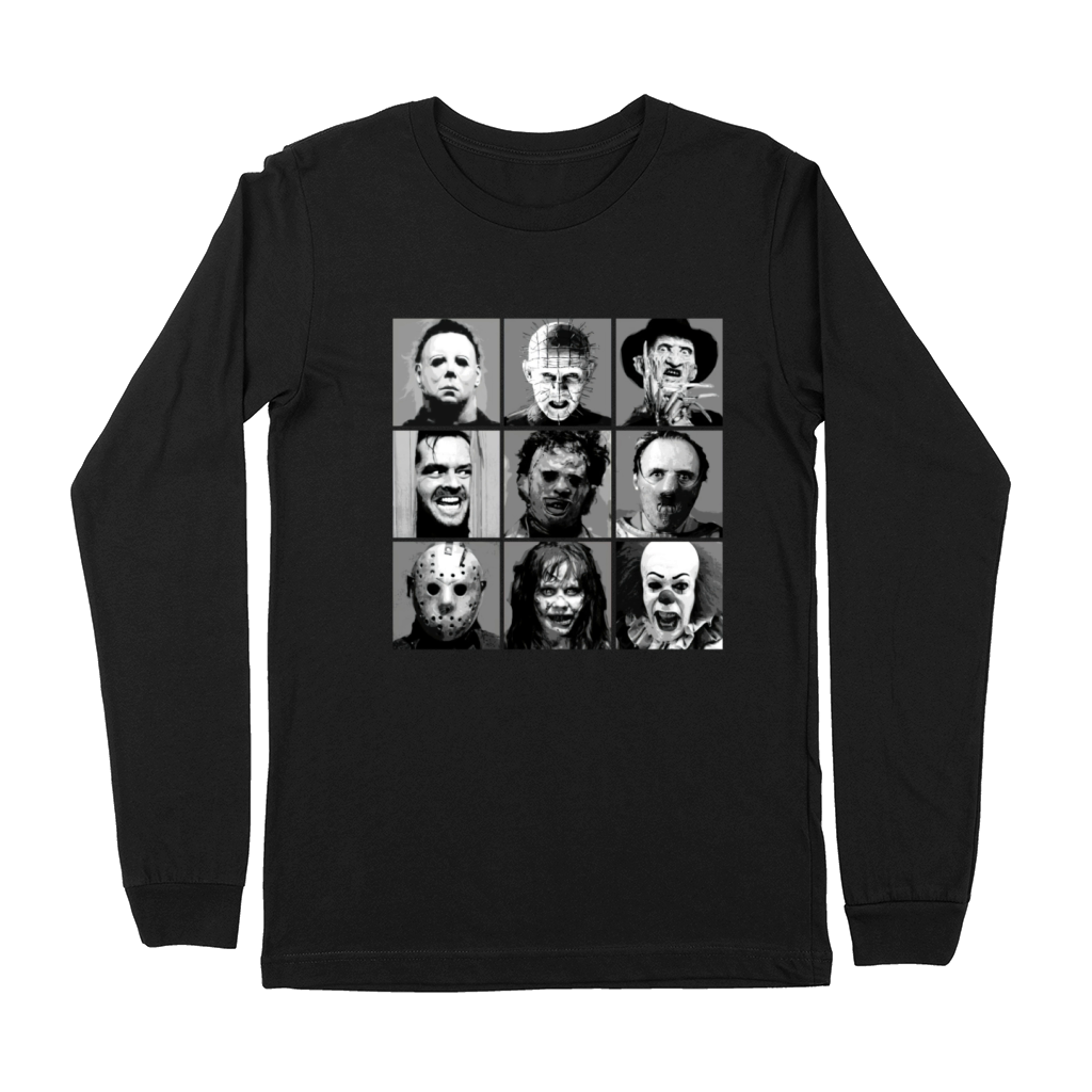 vintage style Funny Face Horror Halloween Movie Characters Version Premium Long Sleeve