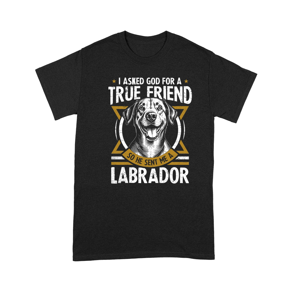 i asked god for a true friend so he sent me a labrador Premium T-shirt