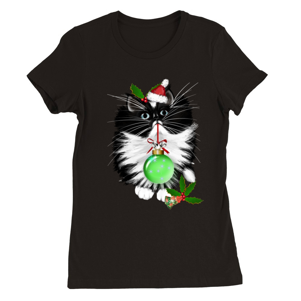 A Tuxedo Merry Christmas Premium Womens Crewneck T-shirt