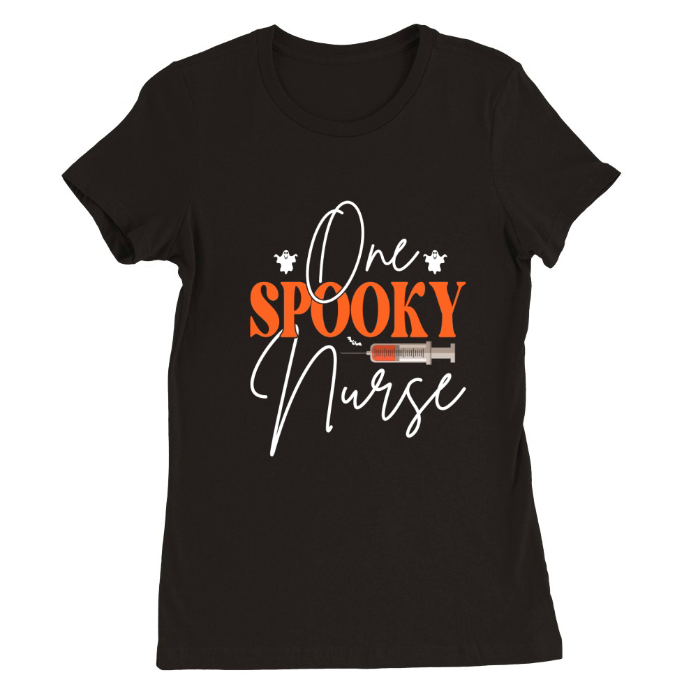 One Spooky nurse Premium Womens Crewneck T-shirt