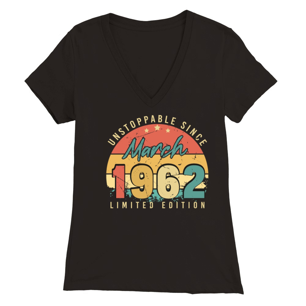 1962 March Vintage Limited Premium Womens V-Neck T-shirt