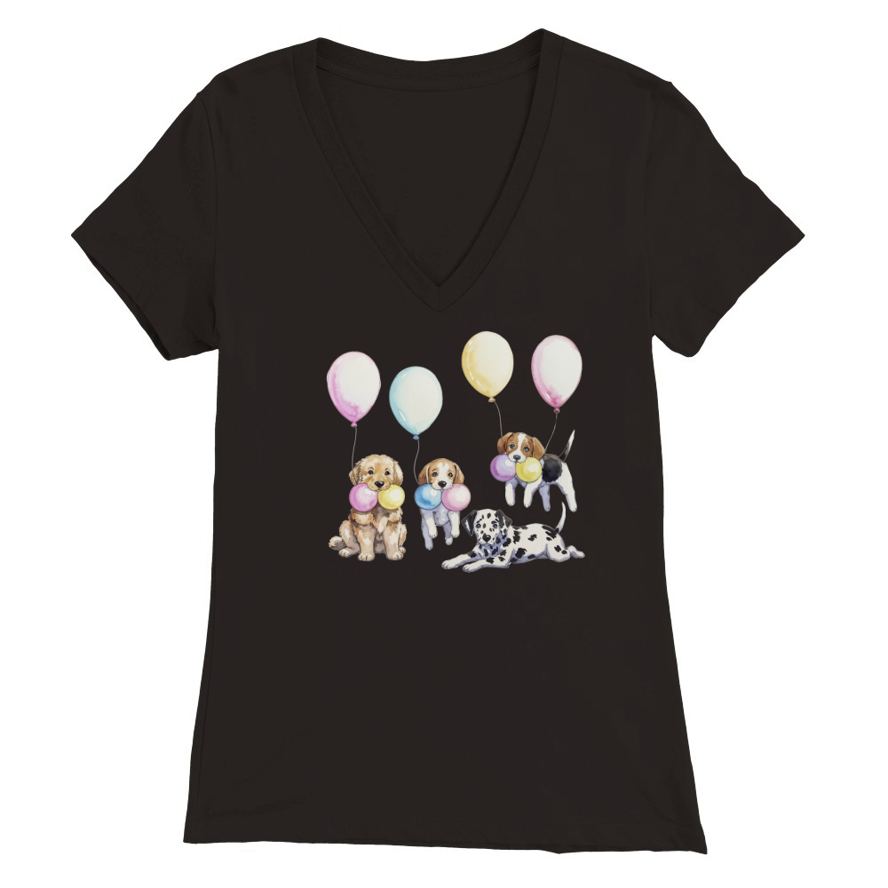 Dog Watercolor Bundle 12 Premium Womens V-Neck T-shirt