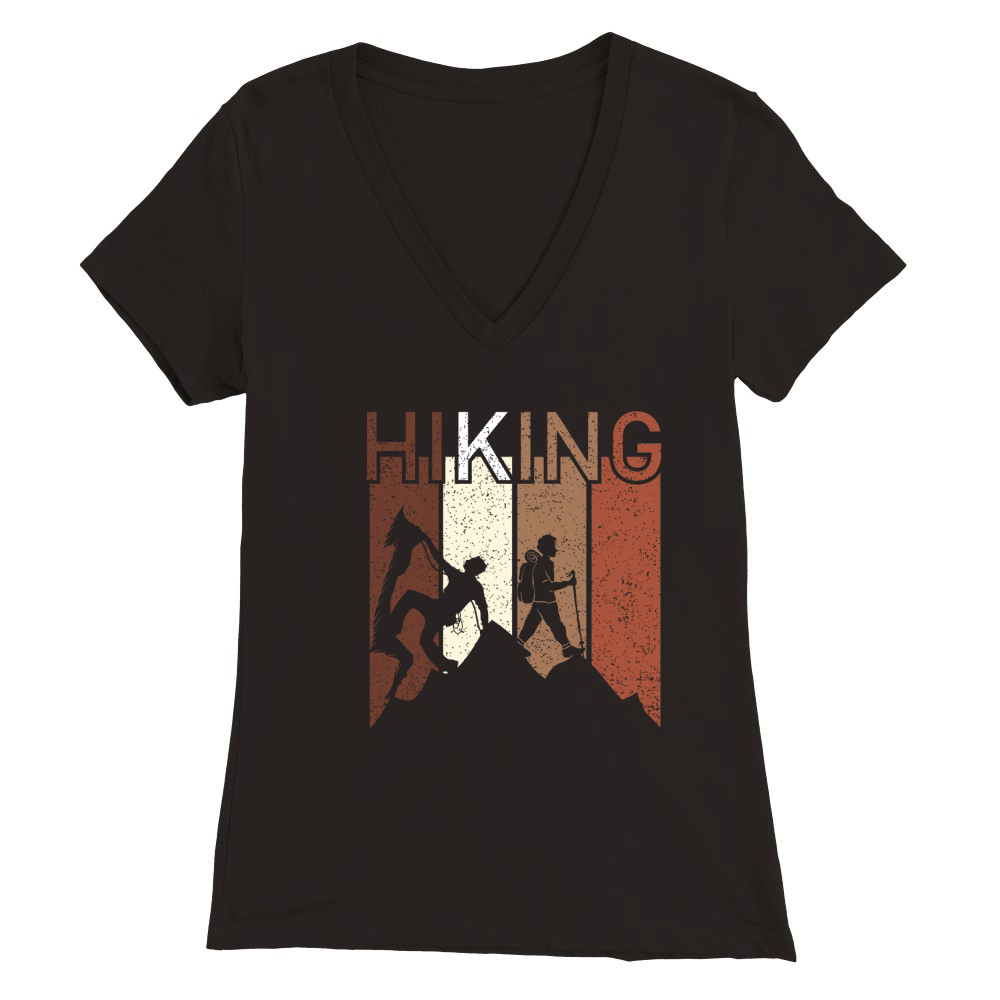 Vintage Hiking Premium Womens V-Neck T-shirt