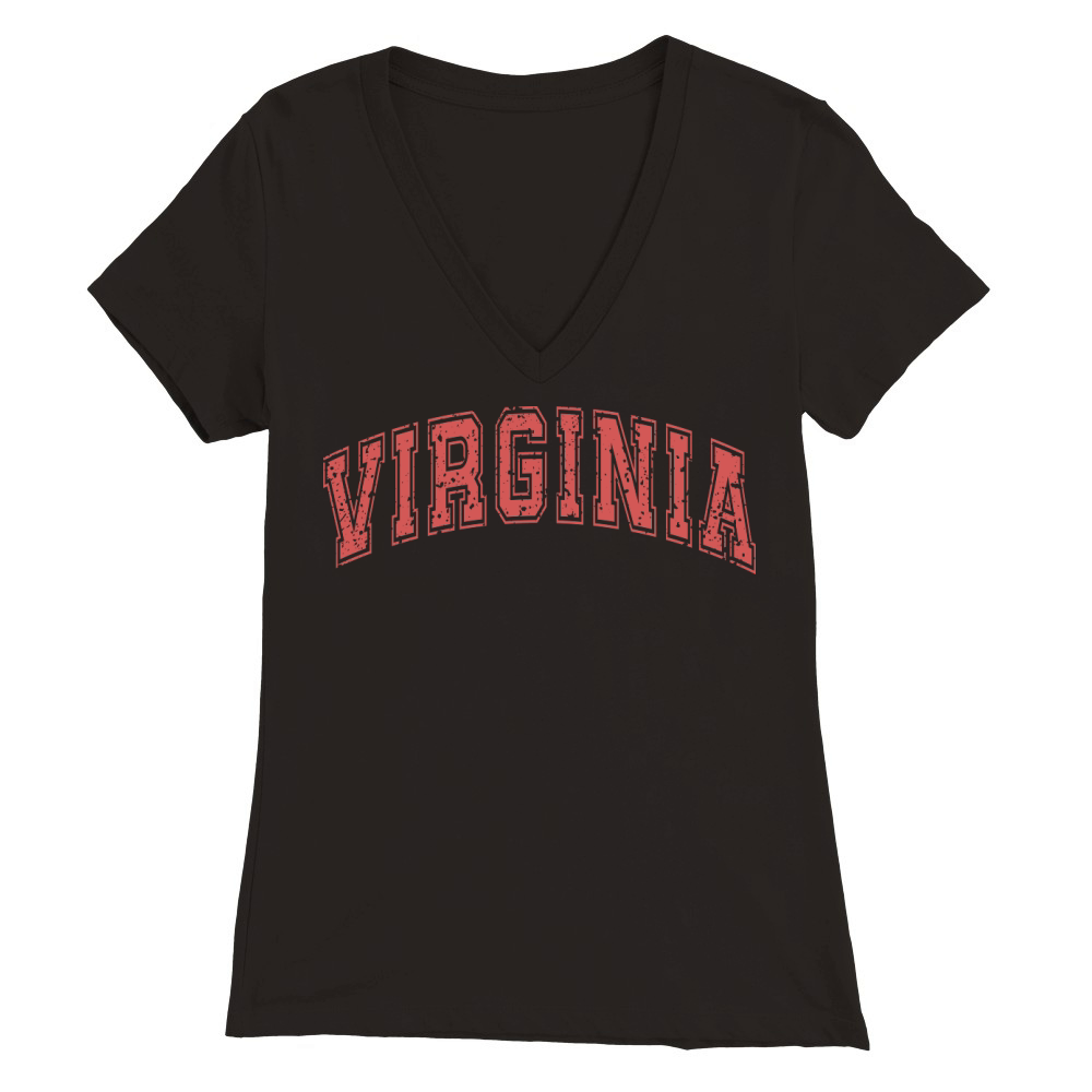 Virginia distressed Premium Womens V-Neck T-shirt