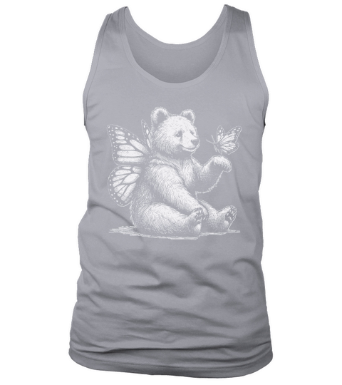 Bear With Butterfly Wings Vintage D White GR Tank Top Unisex