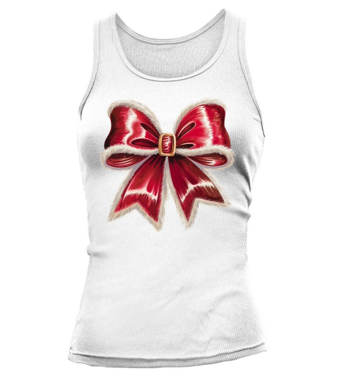 Santas Velvet Bow Holiday Tank top Woman