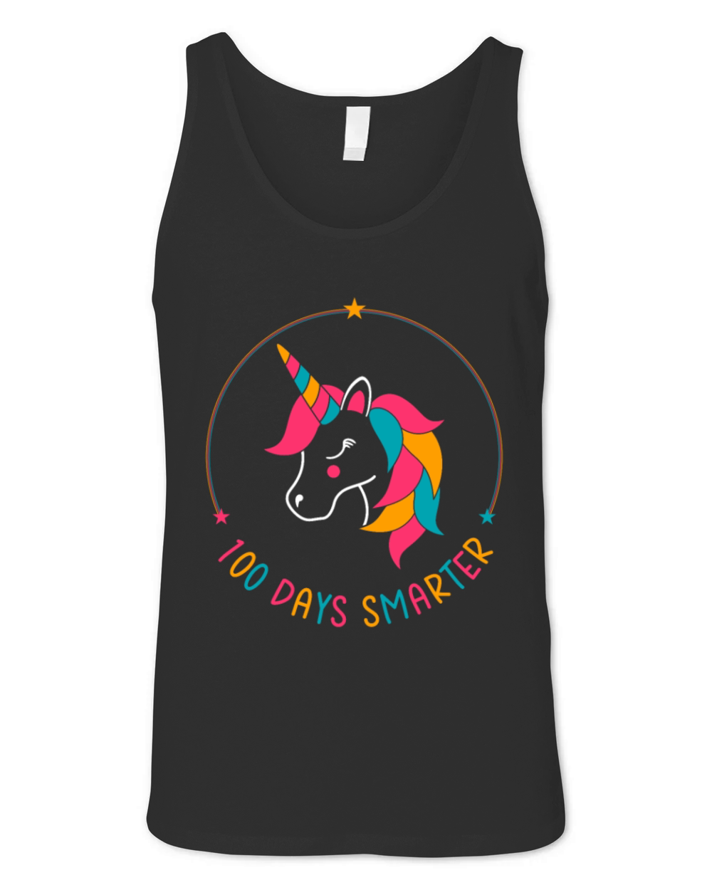 100 Days Smarter - 100 of School Unicorn Unisex Jersey Tank