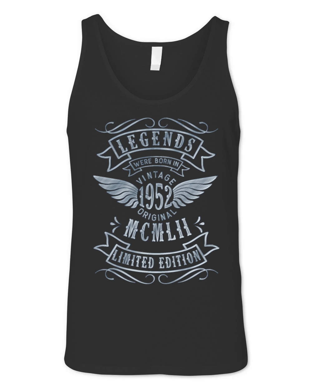 70th Birthday Vintage 1952 MCMLII Born 1952 Unisex Jersey Tank