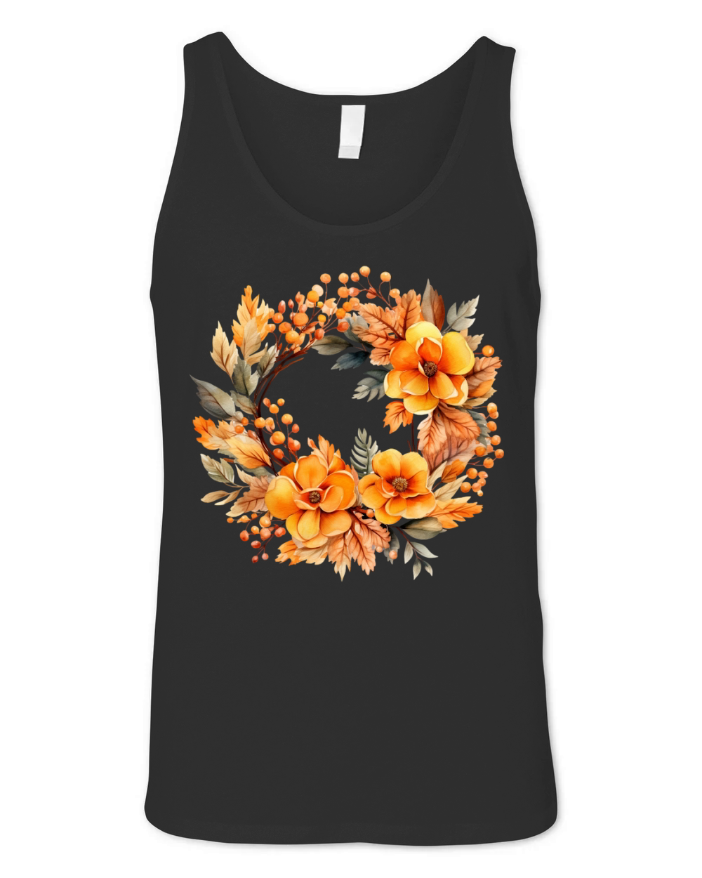 Autumn Fall Floral Frame 05 Unisex Jersey Tank