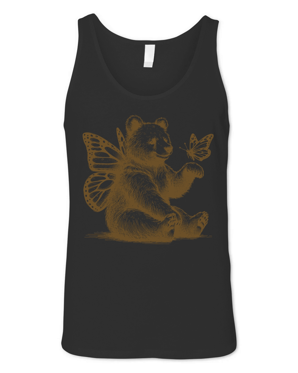 Bear With Butterfly Wings Vintage L iBrown Unisex Jersey Tank