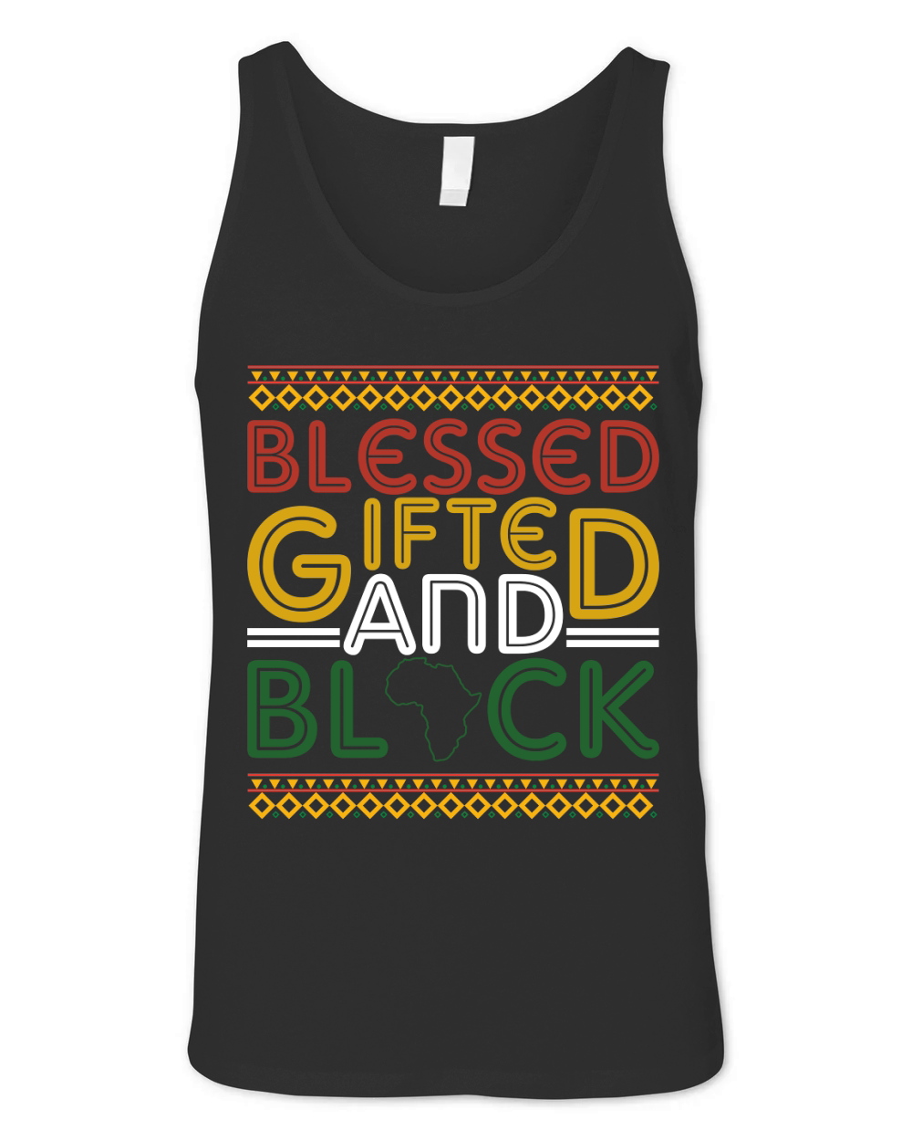 Blessed gifted and black Unisex Jersey Tank