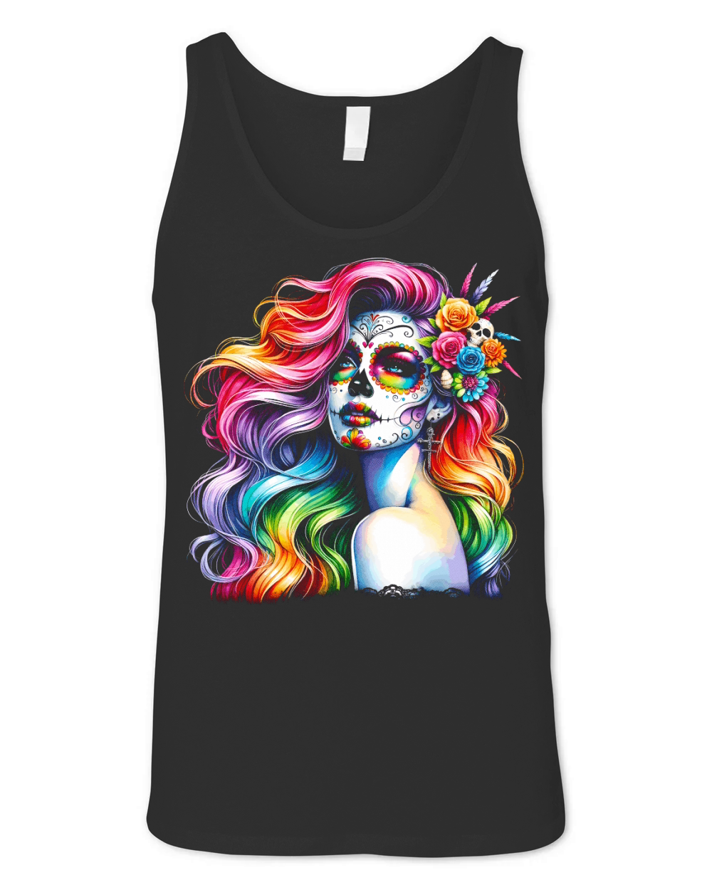 Colorful Day of the Dead Unisex Jersey Tank