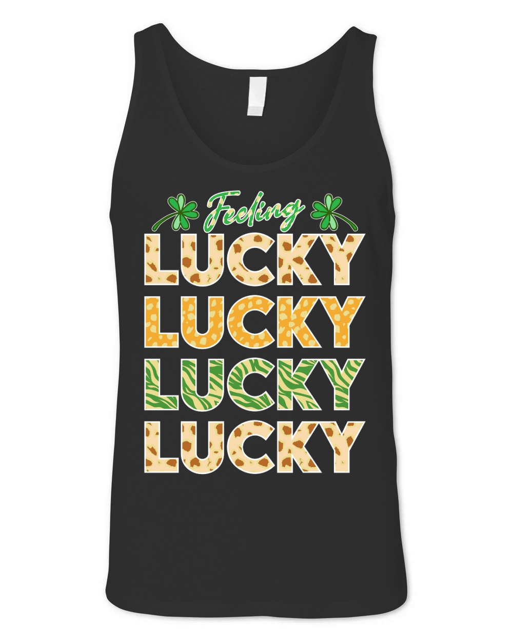 feeling lucky lucky lucky t shirt design Unisex Jersey Tank