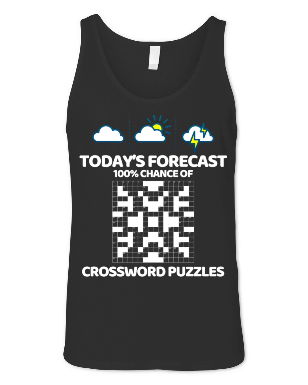 Funny Crossword Puzzle Crossword Puzzle Lover Gift Unisex Jersey Tank