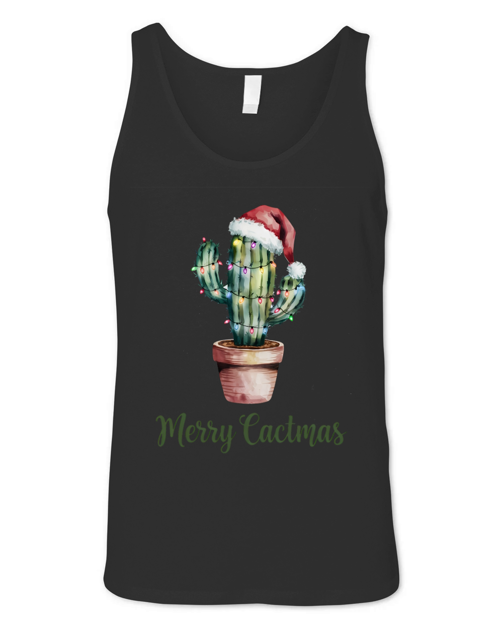Merry Cactmas Vintage Christmas 02 Unisex Jersey Tank