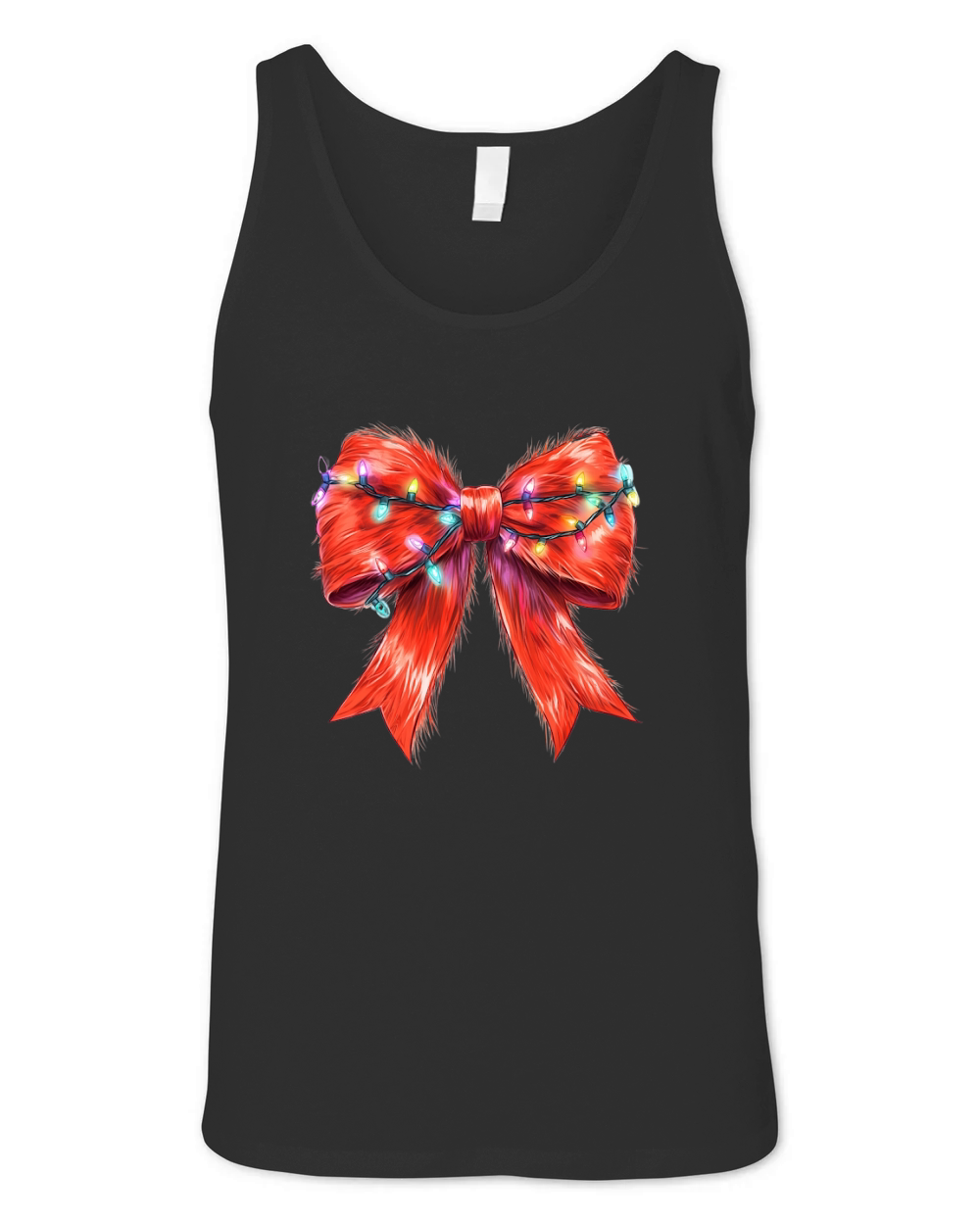Red Fur Coquette Bow Christmas 11 Unisex Jersey Tank