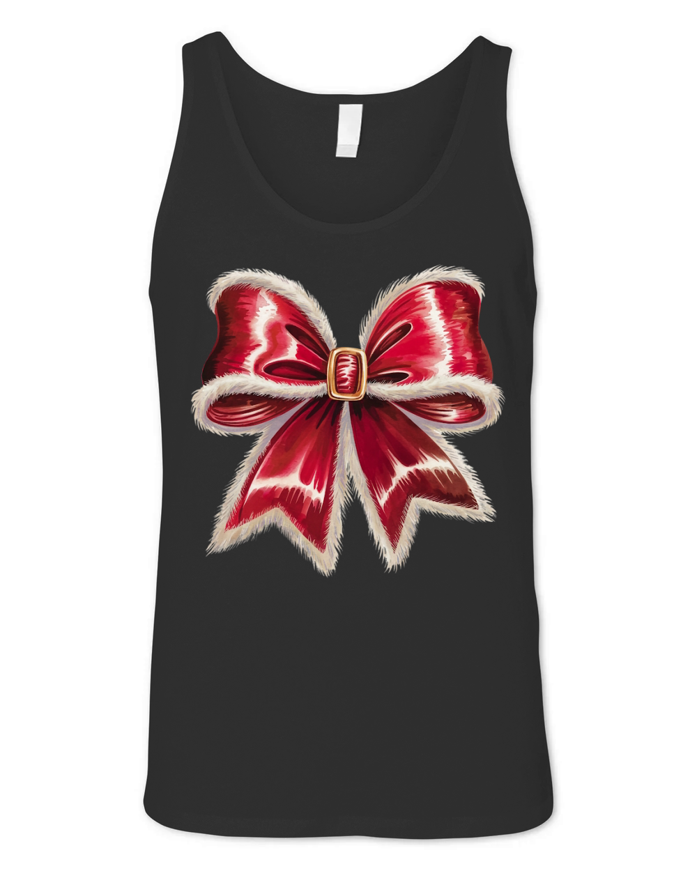 Santas Velvet Bow Holiday Unisex Jersey Tank