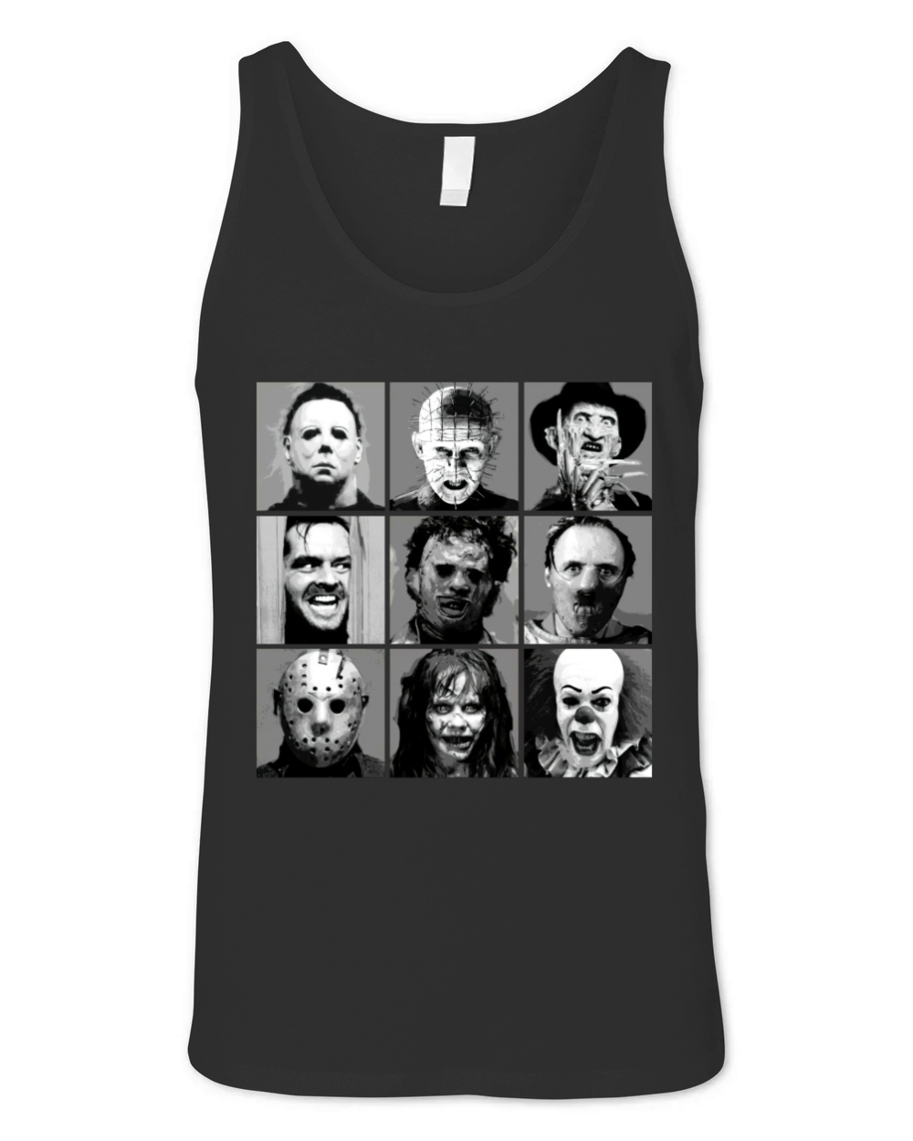 vintage style Funny Face Horror Halloween Movie Characters Version Unisex Jersey Tank