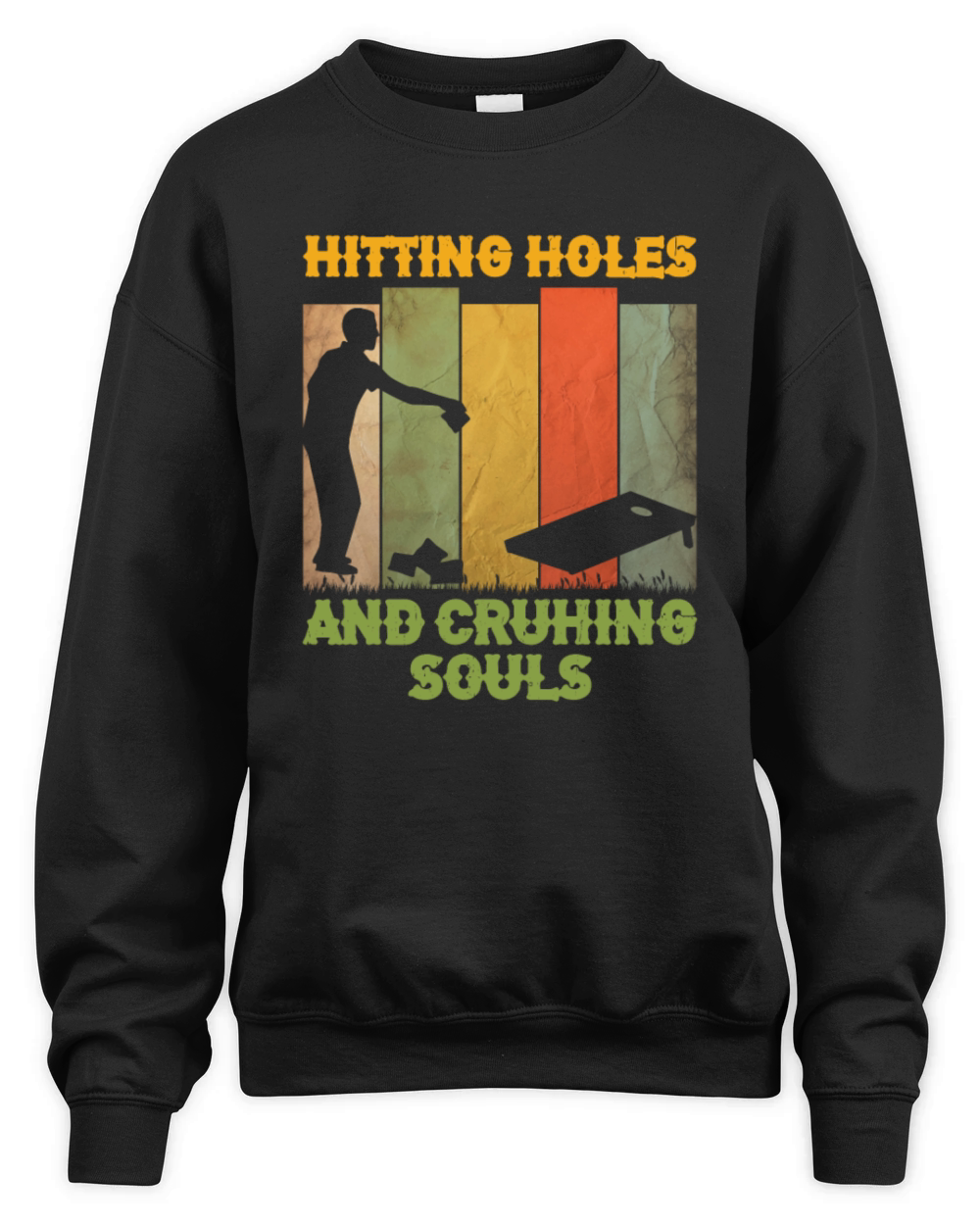 Cornhole Gift For Men Women Cornhole Players Holes Unisex Premium Crewneck Sweatshirt