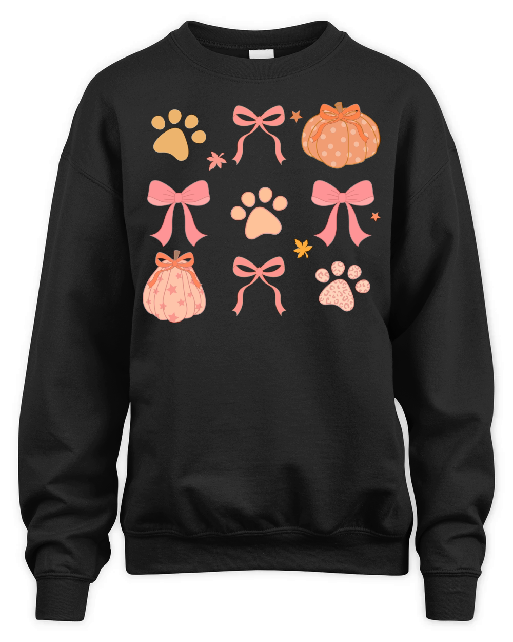 Fall Pumpkin Paw Unisex Premium Crewneck Sweatshirt