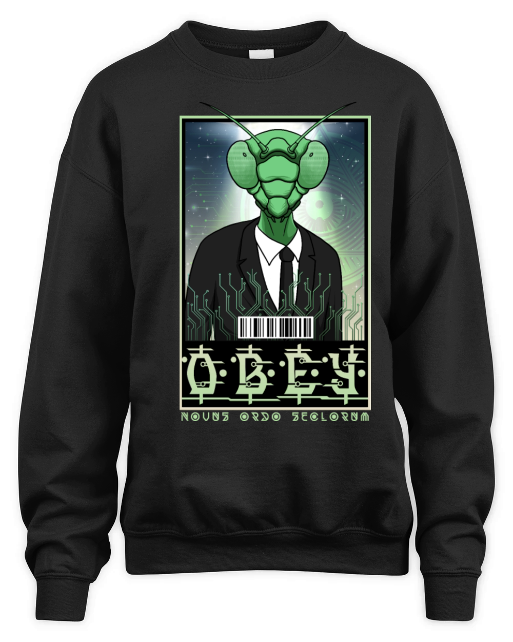 Obey - Novus Ordo Seclorum - Mantis Alien Unisex Premium Crewneck Sweatshirt