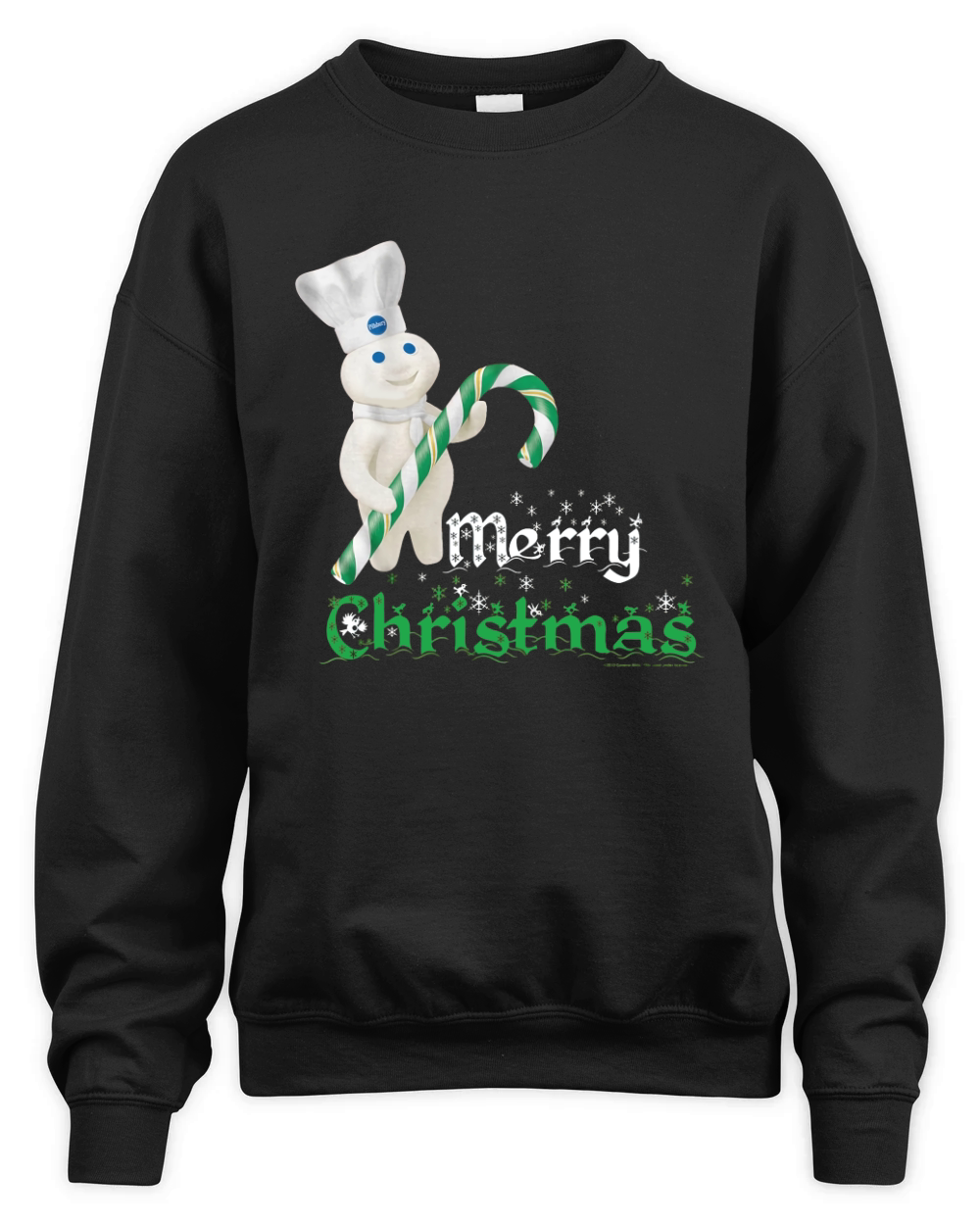 Pillsbury Doughboy Merry Christmas Greeting Mascot Unisex Premium Crewneck Sweatshirt