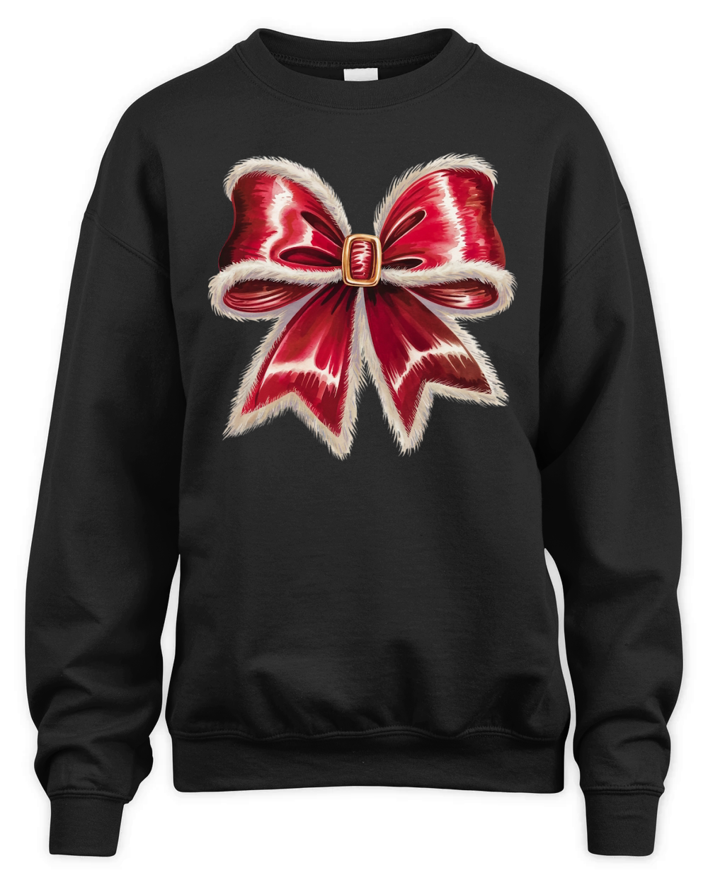 Santas Velvet Bow Holiday Unisex Premium Crewneck Sweatshirt