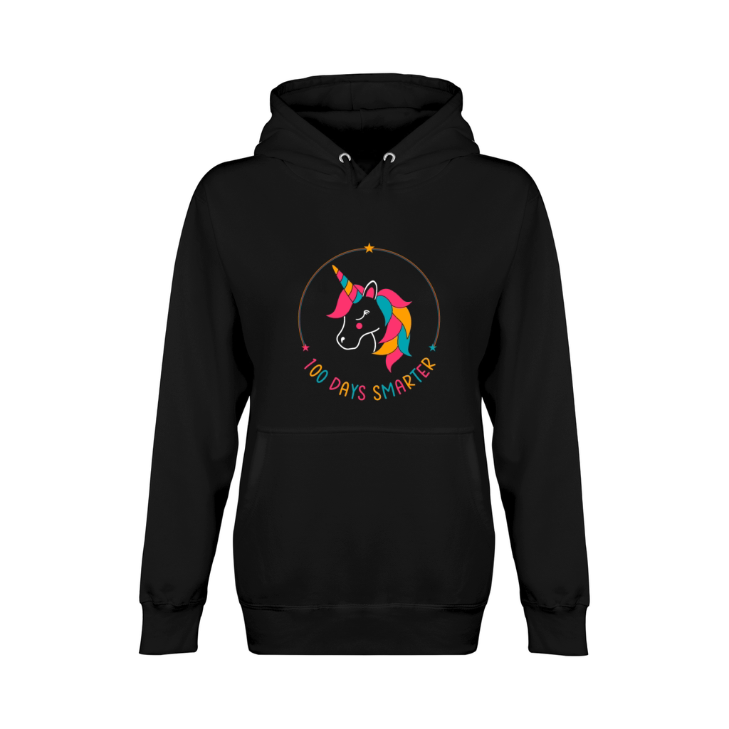 100 Days Smarter - 100 of School Unicorn Unisex Premium Pullover Hoodie