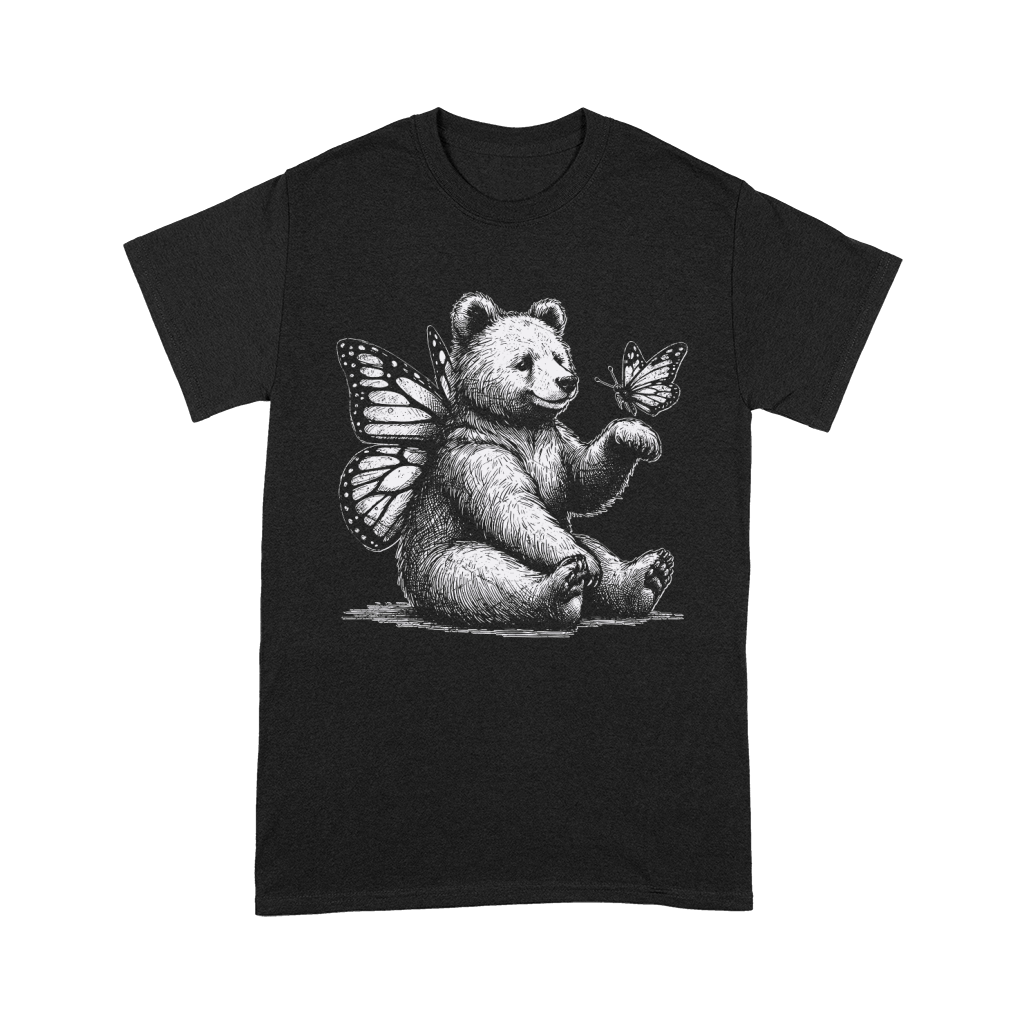 Bear With Butterfly Wings Vintage D White GR Unisex T-Shirt