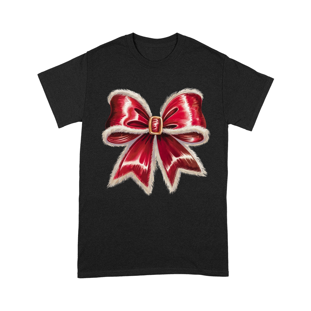 Santas Velvet Bow Holiday Unisex T-Shirt