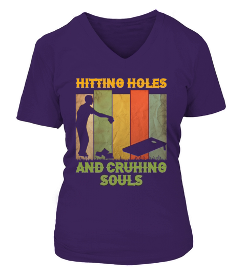 Cornhole Gift For Men Women Cornhole Players Holes V-neck T-Shirt Woman