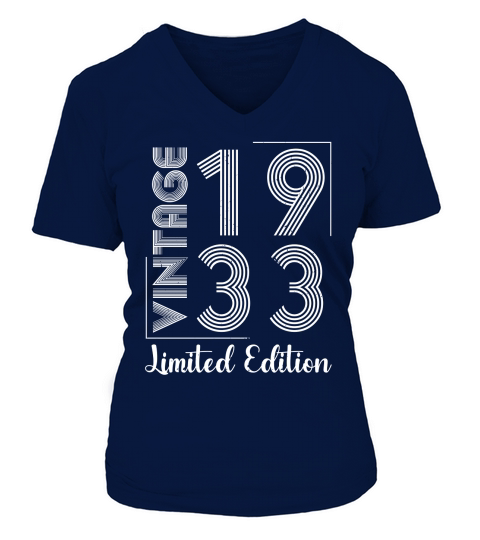 Vintage 1933 Limited Edition Birthday V-neck T-Shirt Woman