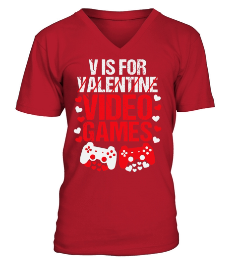 Boys Valentines Day Gaming Shirt Kids Valentines Day Toddler V-Neck T-shirt