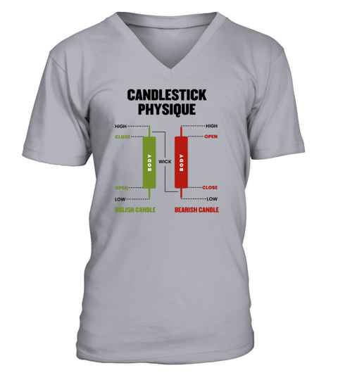 Candlestick Physique Stock Market Day Trader V-Neck T-shirt
