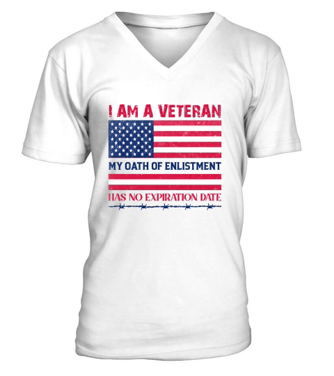 I am a veteran my oath of enlistment V-Neck T-shirt