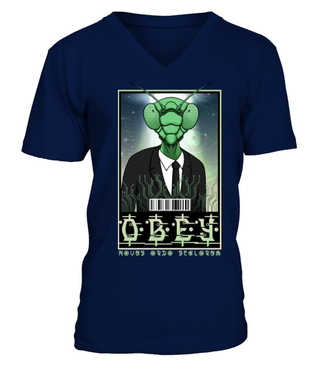 Obey - Novus Ordo Seclorum - Mantis Alien V-Neck T-shirt