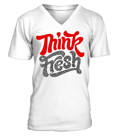 think fresh cement V-Neck T-shirt