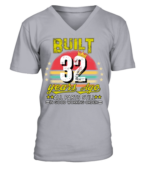 Vintage Birthday 32 V-Neck T-shirt
