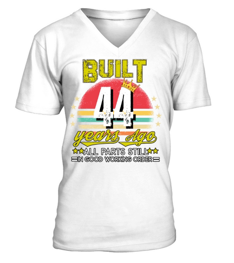 Vintage Birthday 44 V-Neck T-shirt