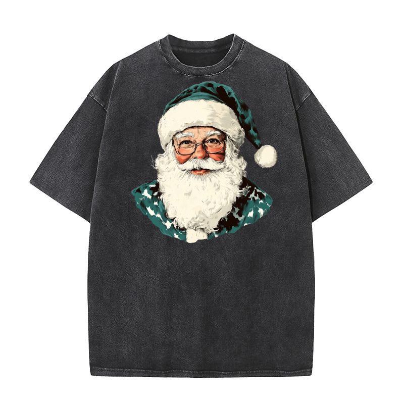 Cowboy Santa Western Christmas 4 Washed T-Shirt