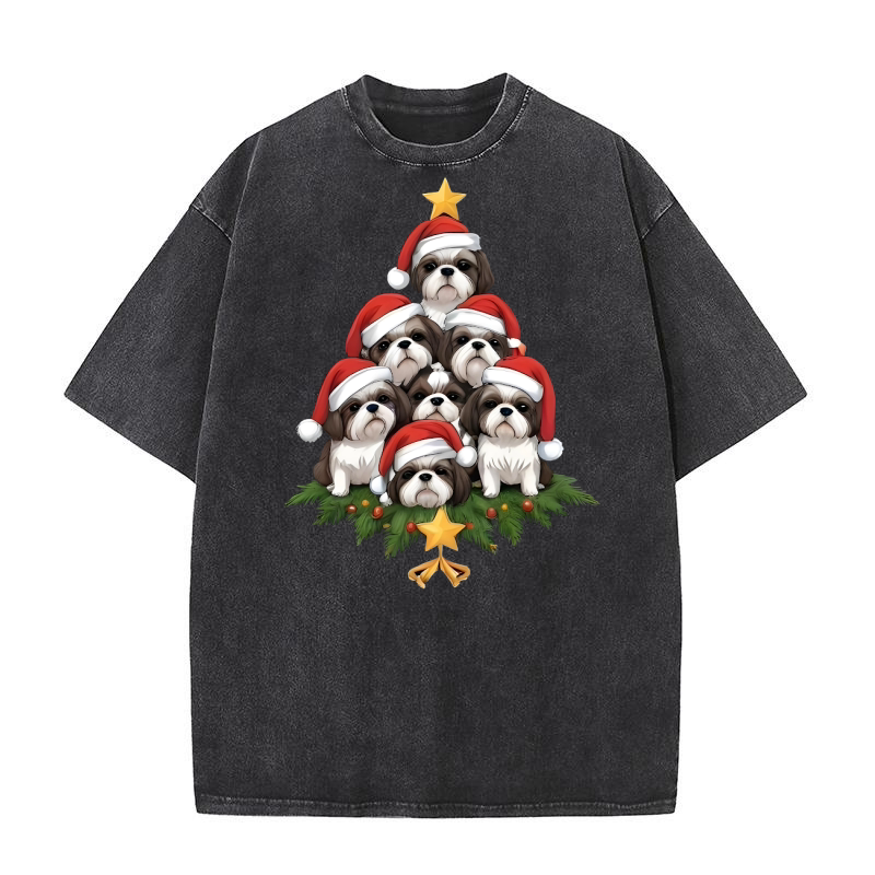 Dog Christmas 9 Washed T-Shirt