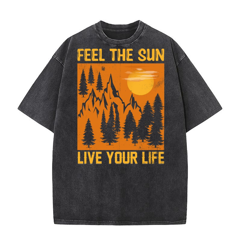 Feel the Sun Live Your Life Washed T-Shirt