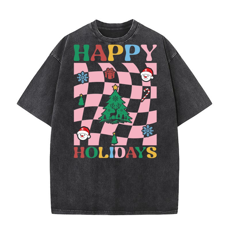 Holly Jolly  Boho Flowers  (5) Washed T-Shirt