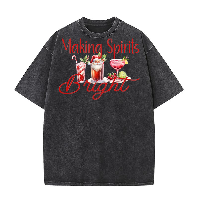 Making Spirits bright Washed T-Shirt