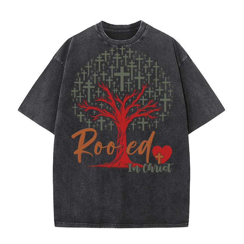 Rooed in christ Washed T-Shirt