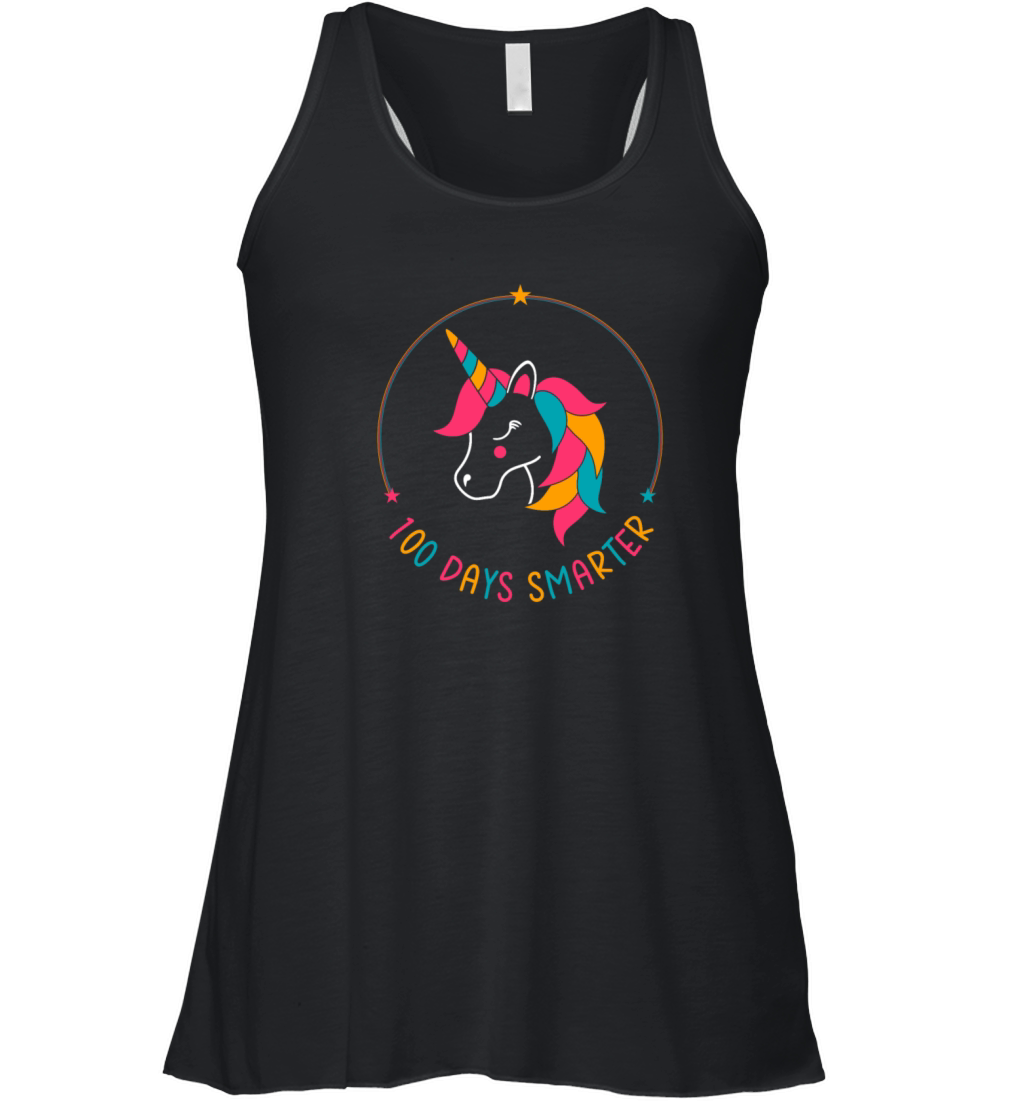 100 Days Smarter - 100 of School Unicorn Women's Flowy Tank Top