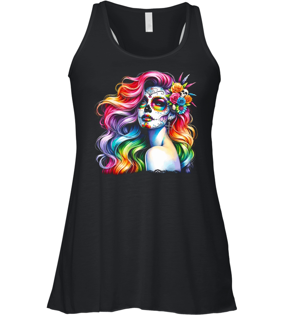 Colorful Day of the Dead Women's Flowy Tank Top