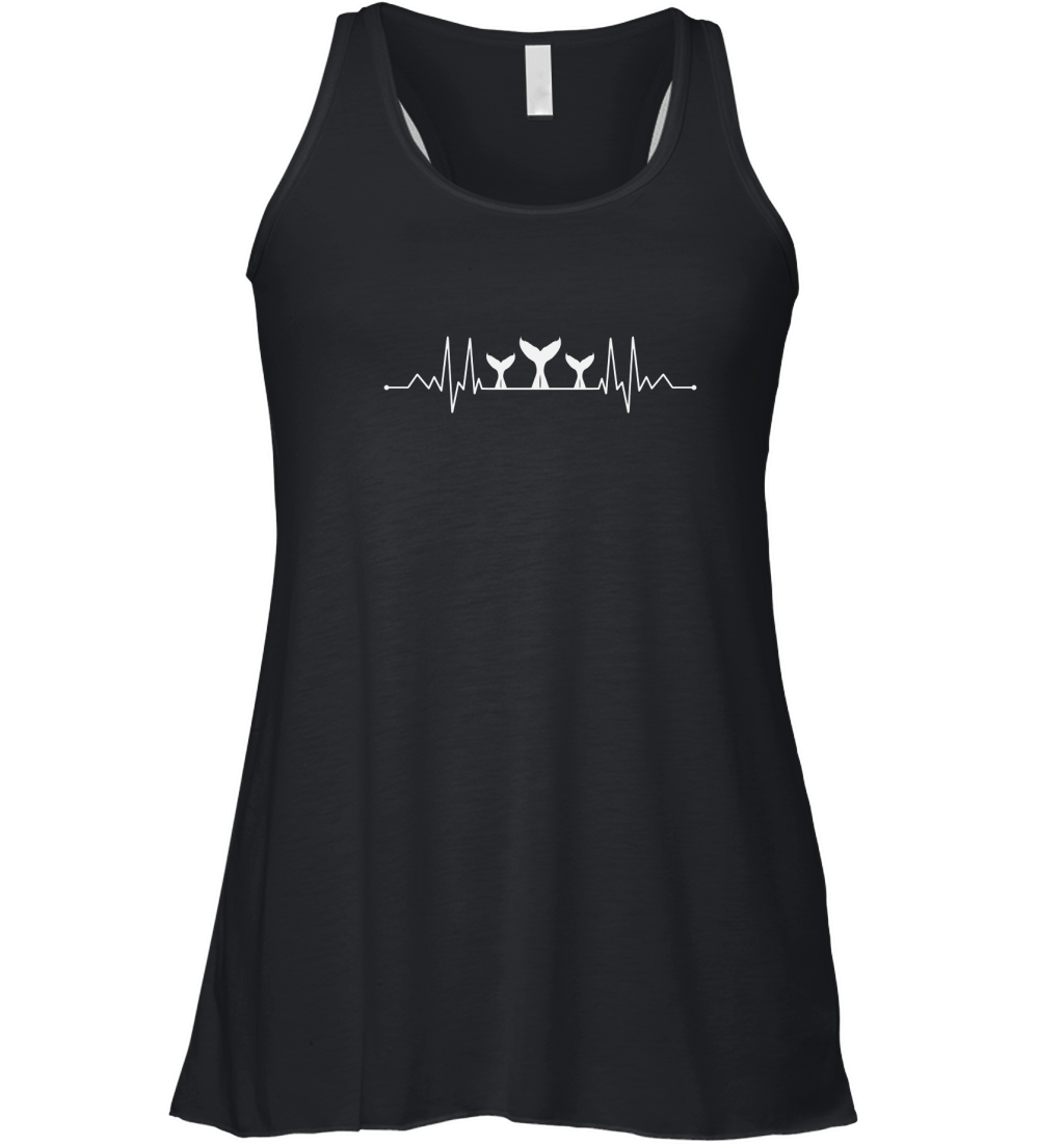 Funny Orca Heartbeat Design Killer Whale Women's Flowy Tank Top