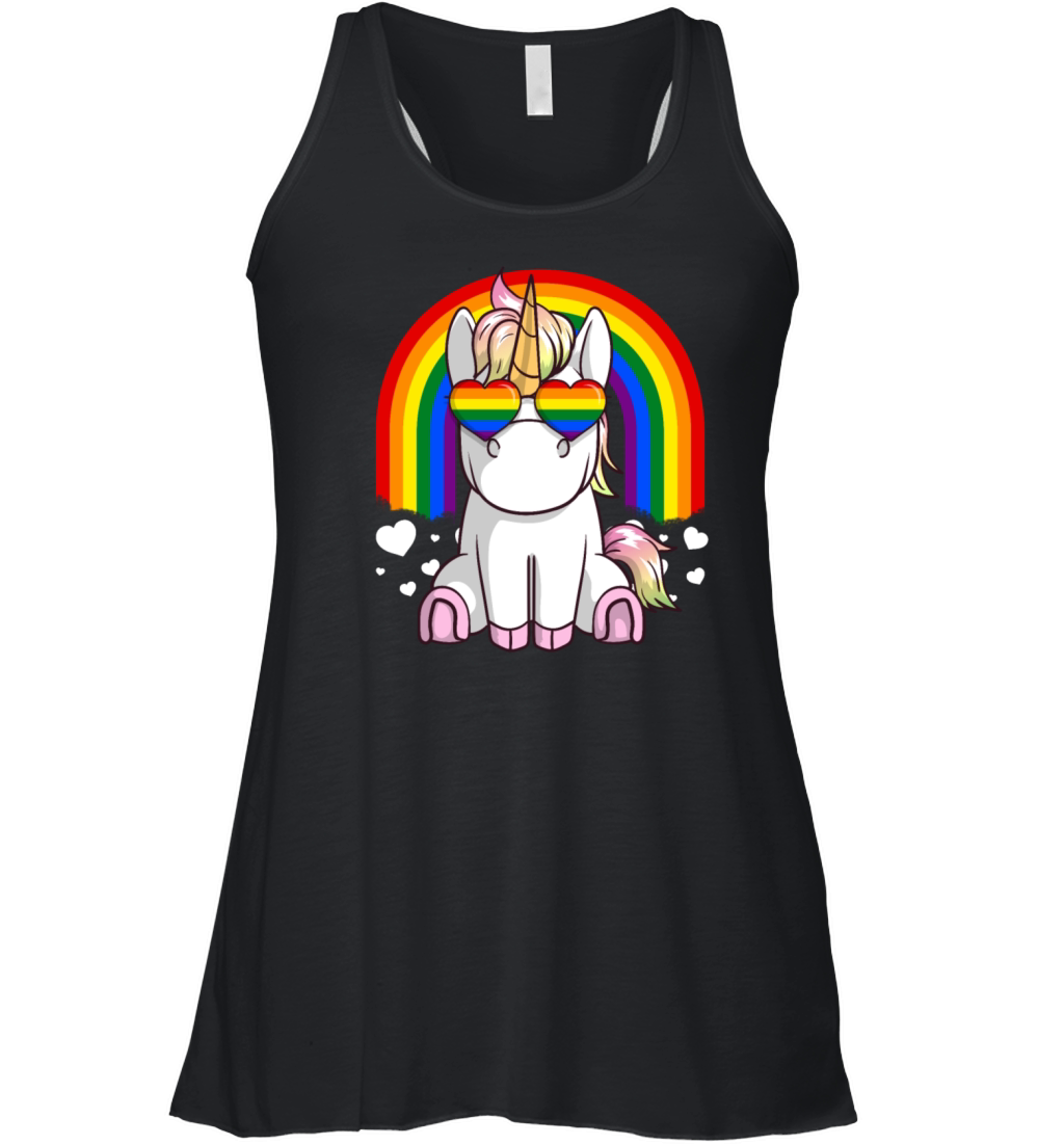Gay Pride Unicorn - LGBTQ Support Women's Flowy Tank Top